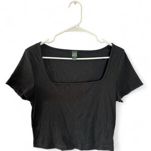 Wild Fable Black Square Neck Crop Top